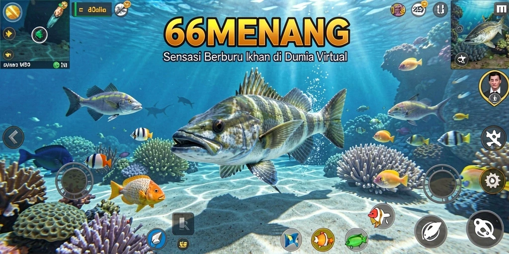 Tampilan gameplay seru saat menembak ikan di 66MENANG.