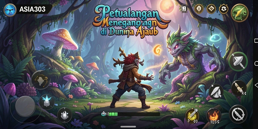 Menggambarkan petualangan seru di dunia ajaib ASIA303.