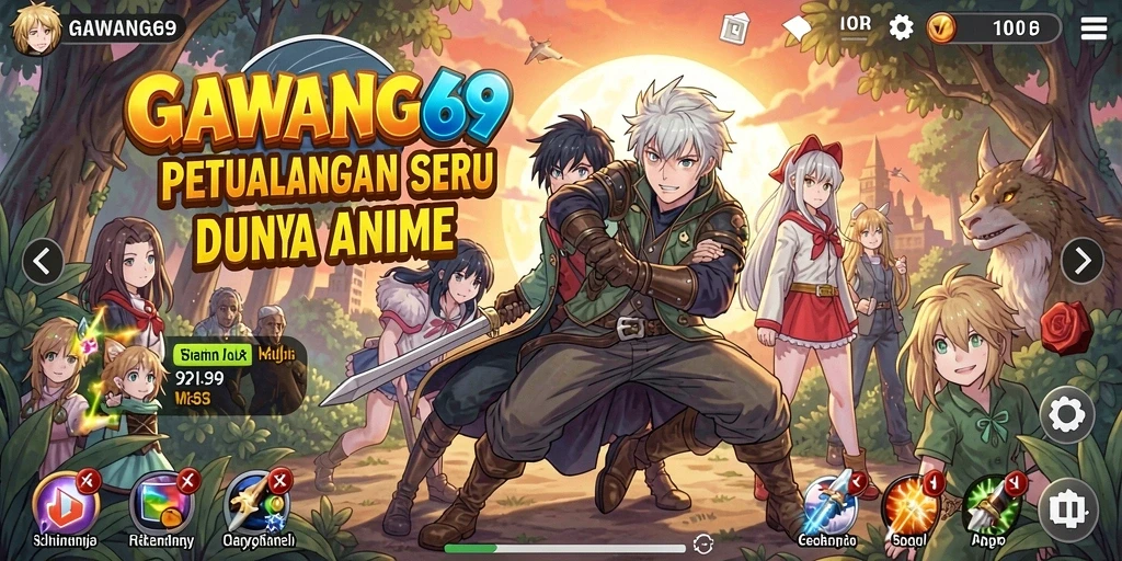 Tampilan gameplay GAWANG69 yang penuh warna dan dinamis.