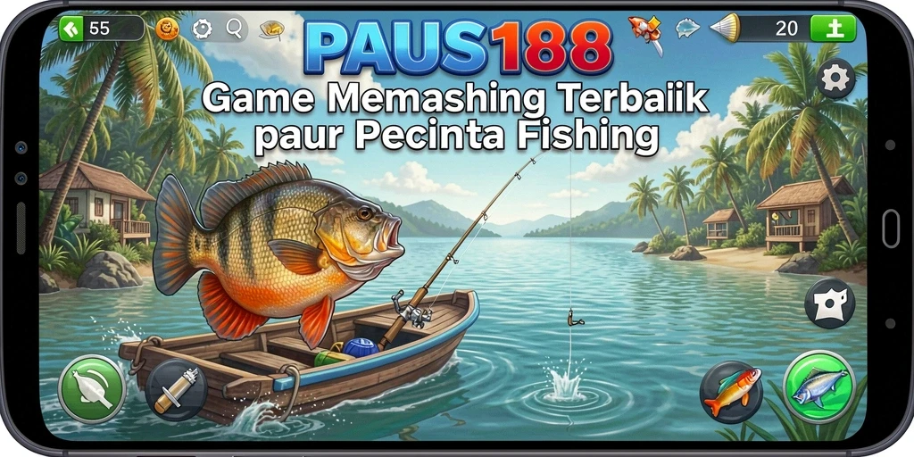 Tampilan gameplay memancing yang mendebarkan di PAUS188.