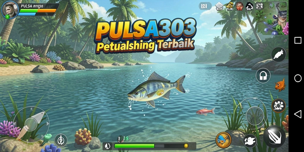 Tampilan gameplay PULSA303 dengan aksi memancing yang seru.