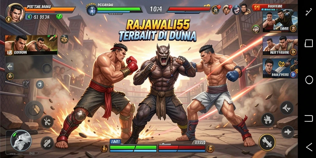 Gameplay seru dan menyenangkan dari RAJAWALI55 saat bertarung.