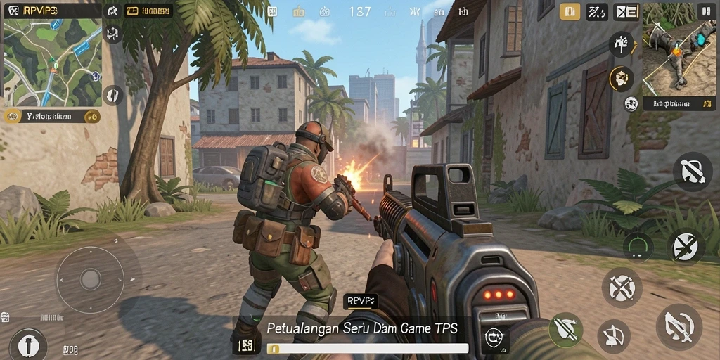 Gameplay seru RPVIP3 dengan aksi tembak-menembak yang intens.