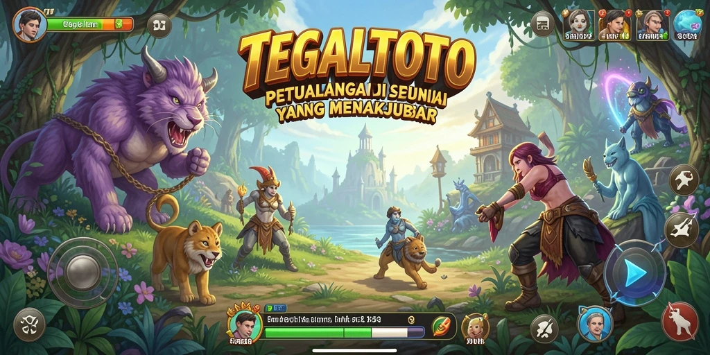 Screenshot utama TEGALTOTO menampilkan karakter utama dalam aksi petualangan yang seru.
