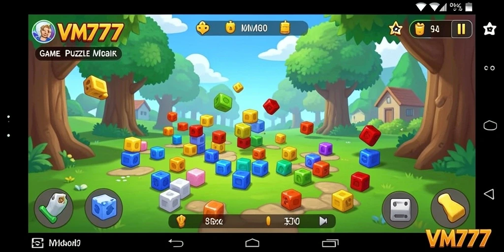 Screenshot VM777 menampilkan gameplay puzzle yang seru dan menantang.