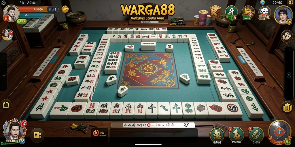 Tampilan gameplay Mahjong yang menarik dan interaktif.
