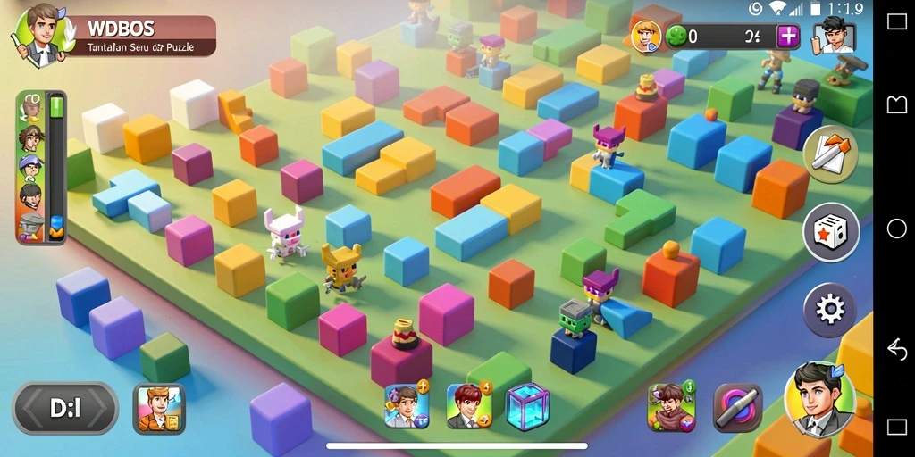 Screenshot gameplay WDBOS yang menunjukkan tantangan puzzle yang menarik.