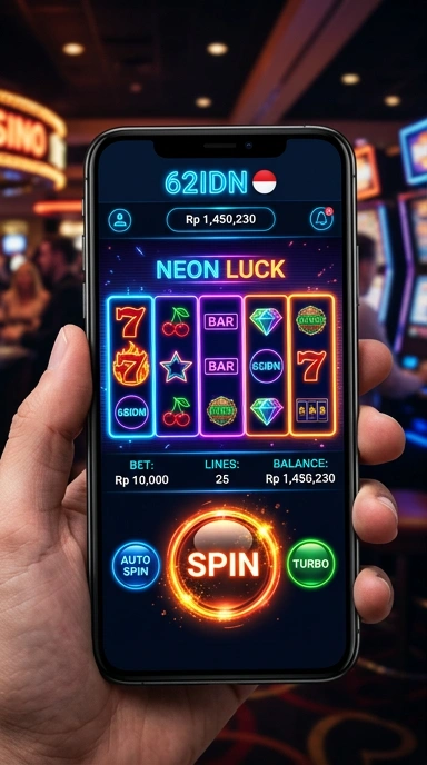 Tampilan antarmuka 62idn yang intuitif dan menarik.
